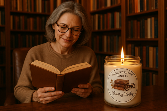 Library Books Candle